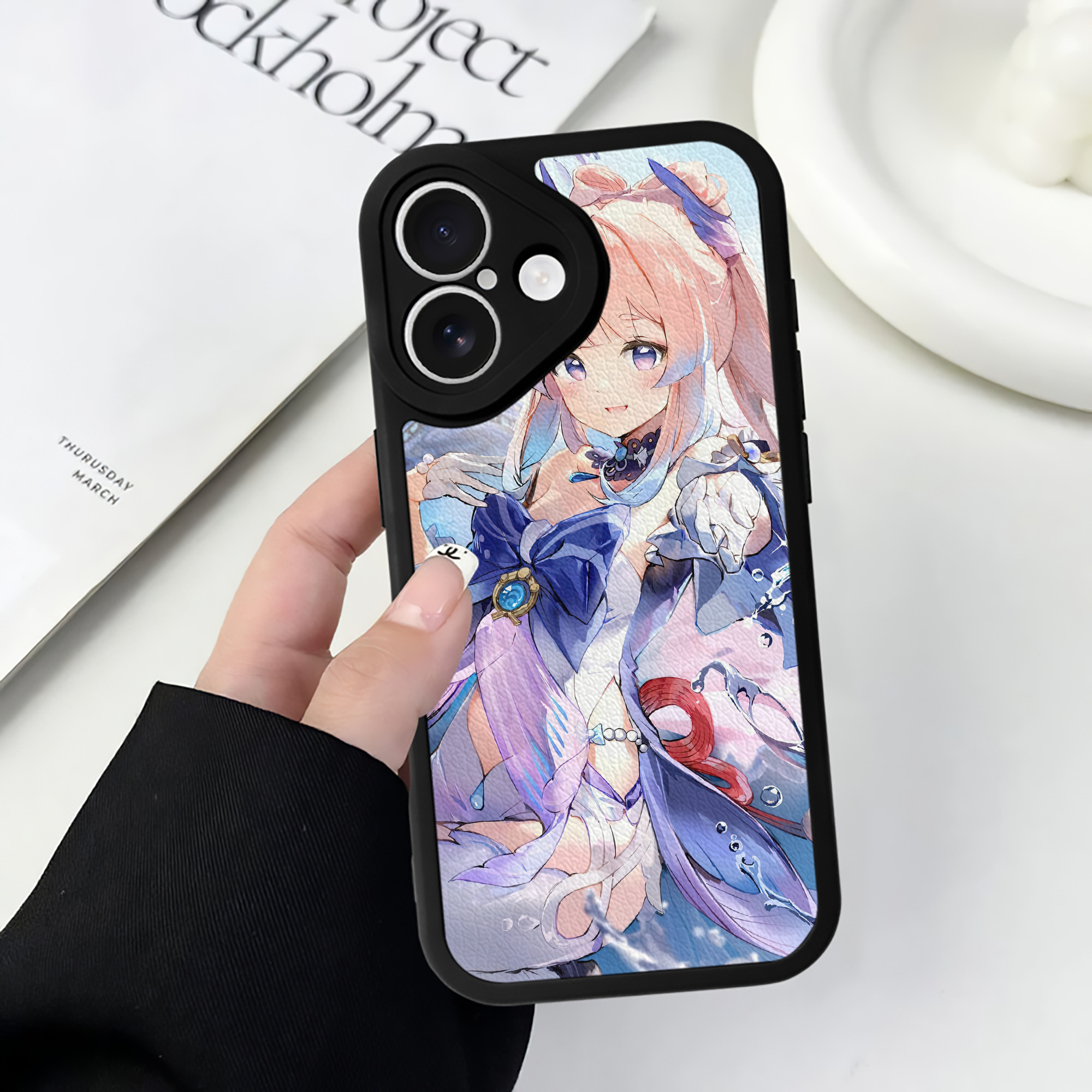 げんし神 genshin 【iPhone 16シリーズ対応】シリコンスマホケース（レザー調） 材質：シリコン